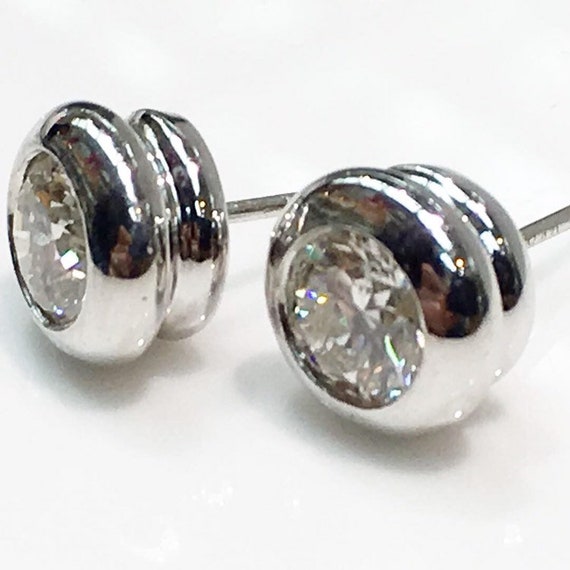 Diamond Studs in 14K, Diamond Earrings, Diamond S… - image 2