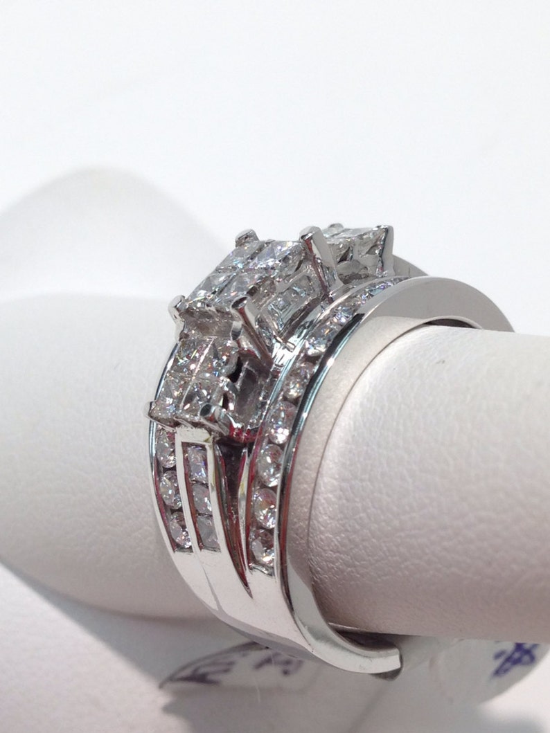 14K White Gold Diamond Engagement Ring Engagement Ring - Etsy