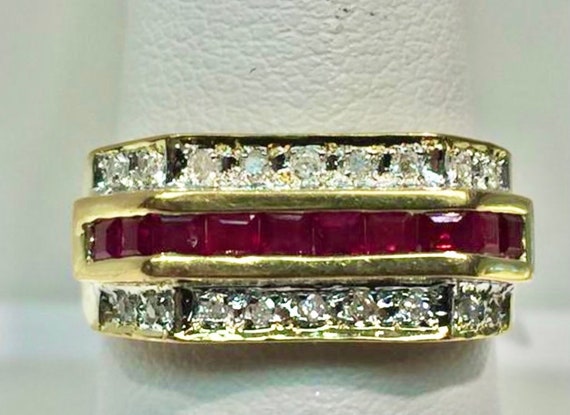 Ruby and Diamond Ring in 14K Gold, 14K Ruby and D… - image 9