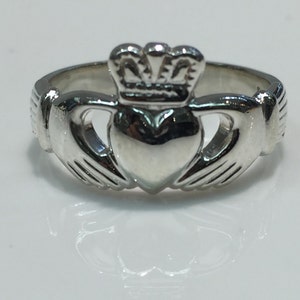 Claddagh Ring for Kids Handmade in Sterling Silver (larger size), Claddagh Ring, Claddagh, Heart Hands Crown, Love