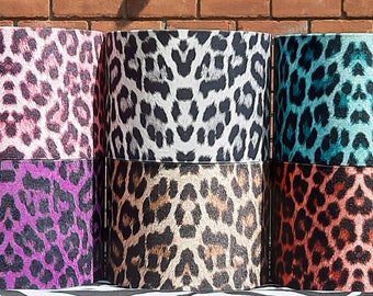 20cm W X 15cm H Leopard Skin Animal Print Velour Drum lampshade and Ceiling Pendant