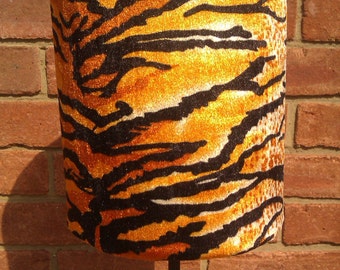 35cm Width Handmade Orange Tiger Animal Print Velour Lampshade and Ceiling Pendant