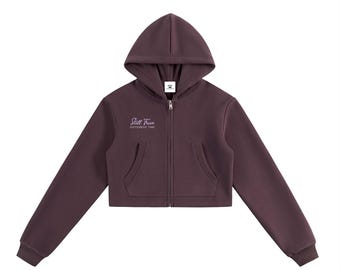 Stdt Essential cropped dameshoodie met rits