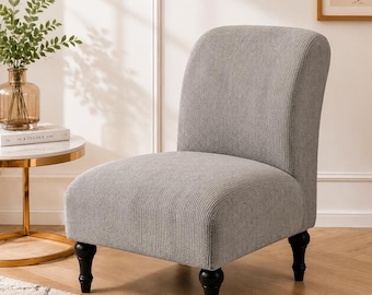 Stretch Armless Chair Cover: Elastic, Removable, Solid Color Protector