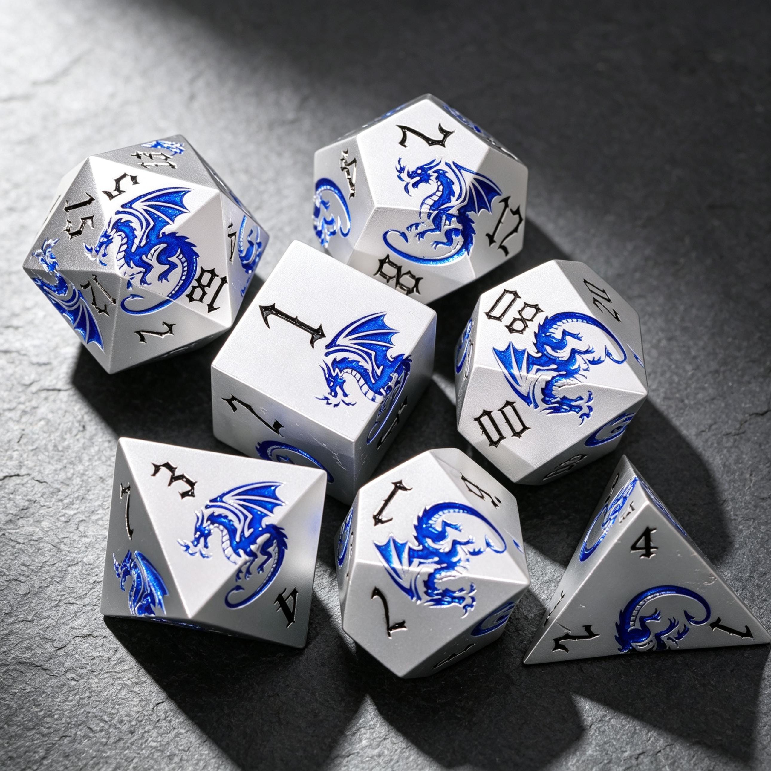 JEU DE DES,D--Ensemble de dés en métal DND D & D, cadeau pour jeux de