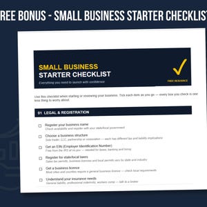 Free bonus Small Business Starter Checklist PDF included with FieldKit PRO — everything you need to launch your business with confidence, instant download digital product