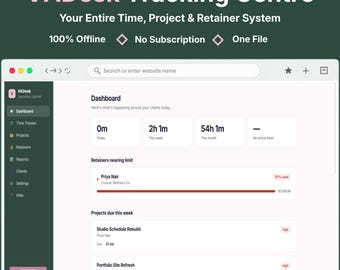 Client Tracker & Task Tracker for Virtual Assistants | Time Tracker, Project Tracker for Freelancers | VADesk No Subscription App