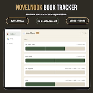 Book Tracker App No Spreadsheet No Google Account Offline Reading Journal Digital Library Log Book Planner Reader Gift