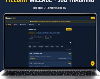 Mileage Tracker App, Mileage Log for Taxes, IRS Mileage Log, Small Business Mileage Tracker, Contractor Work Log, Offline No Subscription