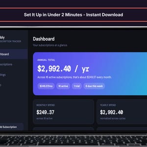 Subly dashboard open on a laptop, showing instant setup with no installation required