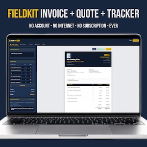 Invoice and Quote Generator Bundle for Contractors, Invoice Tracker for Self Employed, Small Business Invoicing, Editable Web App