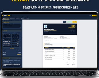 Quote Generator & Invoice Tool — Send Quote, Convert to Invoice, Works Offline, No Subscription, PDF Export, Small Business