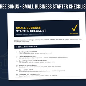Free bonus - small business starter checklist (printable PDF)