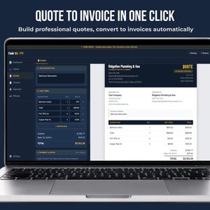 Quote to invoice builder for self-employed — FieldKit PRO converts quotes to professional invoices in one click, offline HTML app for freelancers and contractors