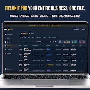 Small Business Finance Tracker | Invoice and Expense Tracker for Self-Employed | Client CRM, Mileage Log & Quote Builder | Instant Download