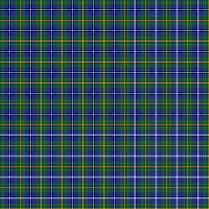 May include: A seamless pattern featuring a classic tartan design. The pattern is composed of intersecting horizontal and vertical lines in shades of blue, green, yellow, and white, creating a grid-like effect. The design is symmetrical and repeats across the surface.