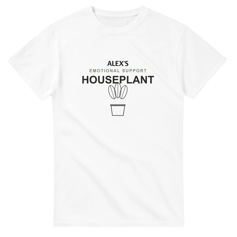 Emotional Support Houseplant Shirt, Personalized Name Tee, Funny Plant Lover Gift, Custom Introvert T-Shirt, Plant Mom Dad Gift image 1