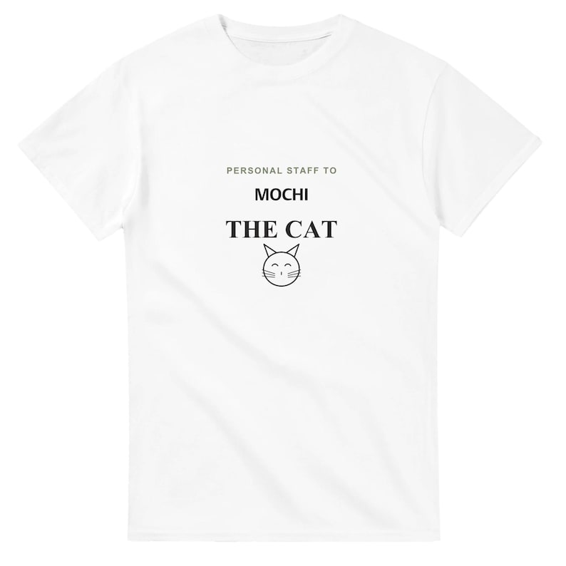 Cat Mom Shirt Personalized with Cat Name, Personal Staff to the Cat Tee, Funny Catrovert Gift, Custom Cat Lover Shirt image 1