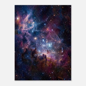 Nebula Wall Art Print, Star Cluster Poster, Deep Space Photography Style, Celestial Gift image 3