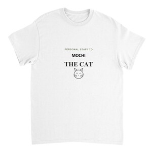 Cat Mom Shirt Personalized with Cat Name, Personal Staff to the Cat Tee, Funny Catrovert Gift, Custom Cat Lover Shirt image 4