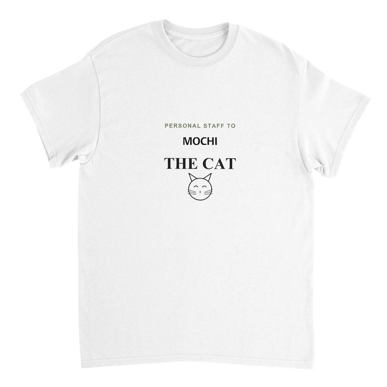 Cat Mom Shirt Personalized with Cat Name, Personal Staff to the Cat Tee, Funny Catrovert Gift, Custom Cat Lover Shirt image 4