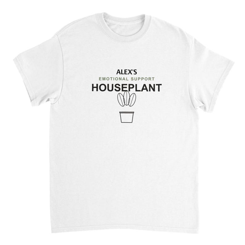 Emotional Support Houseplant Shirt, Personalized Name Tee, Funny Plant Lover Gift, Custom Introvert T-Shirt, Plant Mom Dad Gift image 2