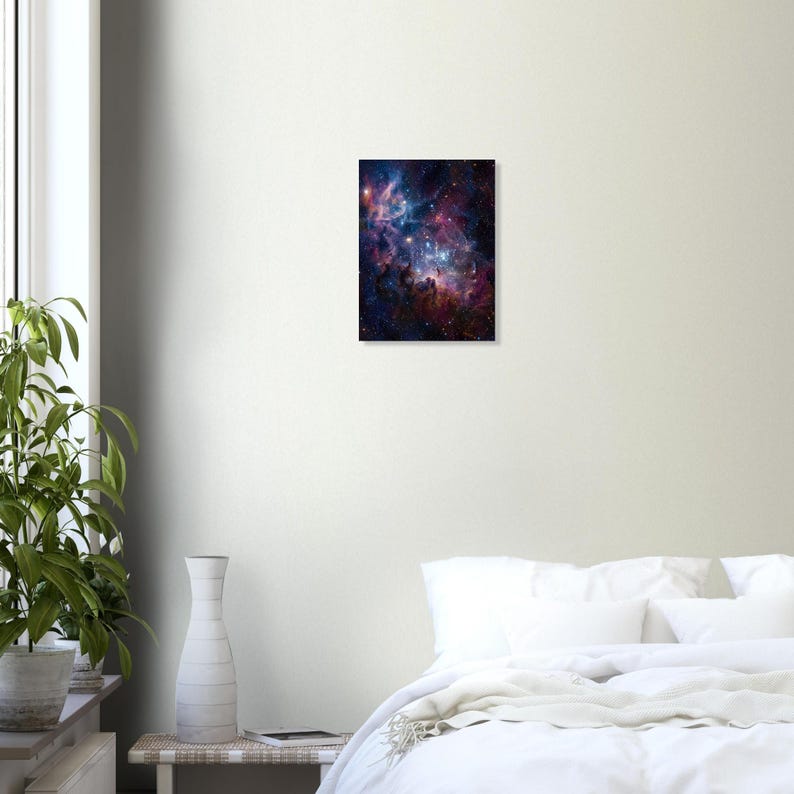 Nebula Wall Art Print, Star Cluster Poster, Deep Space Photography Style, Celestial Gift image 5