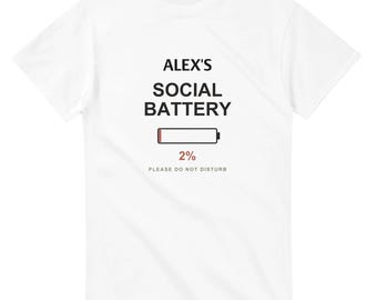 Camiseta personalizada para personas con problemas sociales | Camiseta divertida para introvertidos | Regalo con nombre personalizado | No molestar