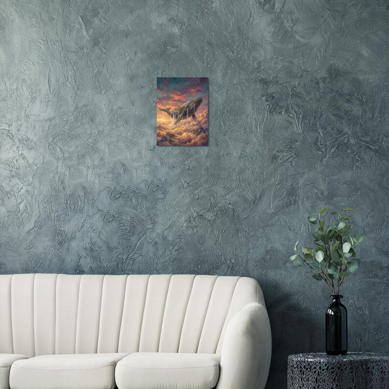 Fantasy Whale Wall Art, Surreal Sky Whale Poster, Dreamy Clouds Print, Whimsical Art, Gift Print Bild 5