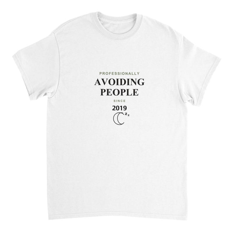 Antisocial Shirt Funny Personalized Year, Introvert Gift Tee, Professionally Avoiding People Custom T-Shirt, Work From Home Humor image 4