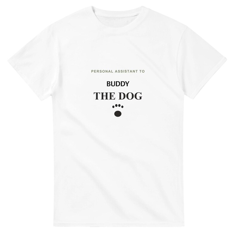 Dog Mom Shirt Personalized with Dog Name, Personal Assistant to the Dog Tee, Funny Dog Dad Gift, Custom Fur Parent T-Shirt for Her image 1