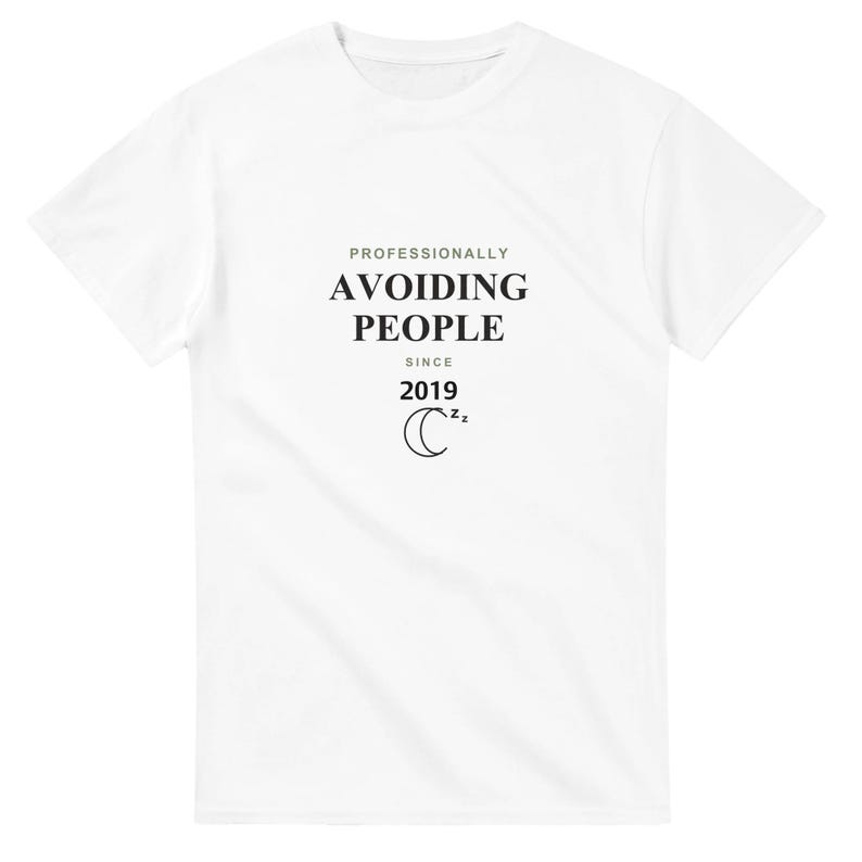 Antisocial Shirt Funny Personalized Year, Introvert Gift Tee, Professionally Avoiding People Custom T-Shirt, Work From Home Humor image 1