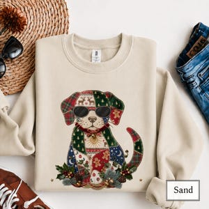 Christmas Dog Shirt, Patchwork Holiday Pup Tee, Retro Winter Dog Lover Tshirt, Festive Pet Mom Graphic, Animal Lover Gift