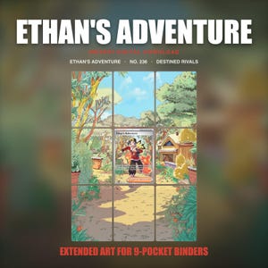 May include: A nine-panel grid display featuring the Ethan's Adventure trading card at the center, surrounded by an extended art illustration of a garden path, trees, and a small wooden building. The text reads Ethan's Adventure and No. 236.