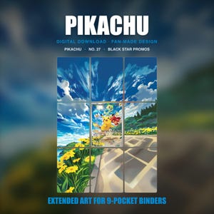 Inserto para carpeta con arte extendido de Pikachu / Carta promocional Black Star 27 / Descarga digital de Pokémon TCG