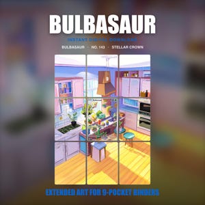 Bulbizarre grand format pour reliure artistique | Carte Couronne stellaire 143 | Téléchargement numérique du JCC Pokémon