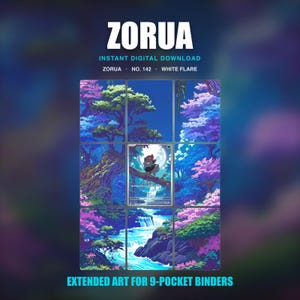 Zorua Extended Art Binder Insert | White Flare Card 142 | Pokemon TCG Digital Download