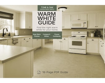 Warm White Cabinet Paint Guide | Honey Oak, Beige Tile & Warm Finishes | PDF