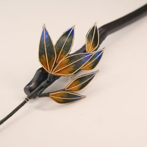 Handmade Bamboo Leaf Velvet Hair Stick - Chinese Hanfu & Qipao Accessory, Intangible Cultural Heritage Zan Zi