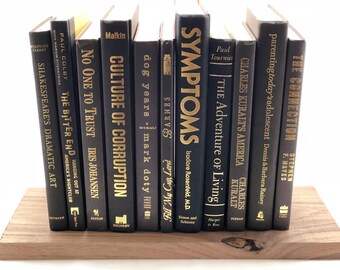 Beautiful Black with gold titles decorative books by color Books by the Foot