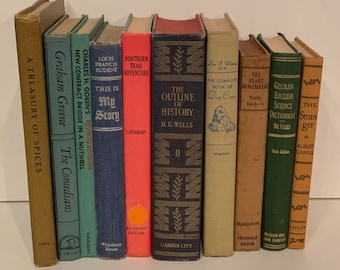 Distressed Vintage Books For Decorating And Shelf Filling Sold By The Foot