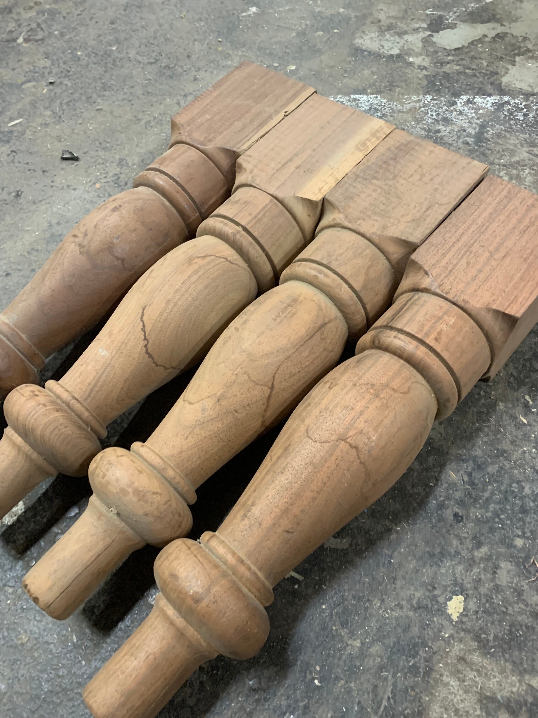 4 Vintage Solid Walnut Coffee Table Legs Etsy