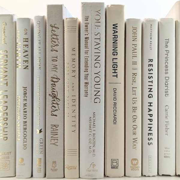 White Decorative Books Etsy