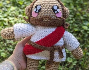 Peluche de amigurumi de Jesús tejido a crochet