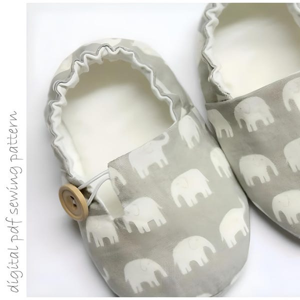 Patrón de costura para zapatos de bebé / Zapatilla suave para bebé y niño pequeño / Regalo para recién nacido / Tutorial de patrón en PDF / Patrón de costura DIY