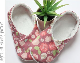 Youth-Women's Slipper - Wrap-Overs - Sizes 1 to 13 - digital pdf sewing pattern