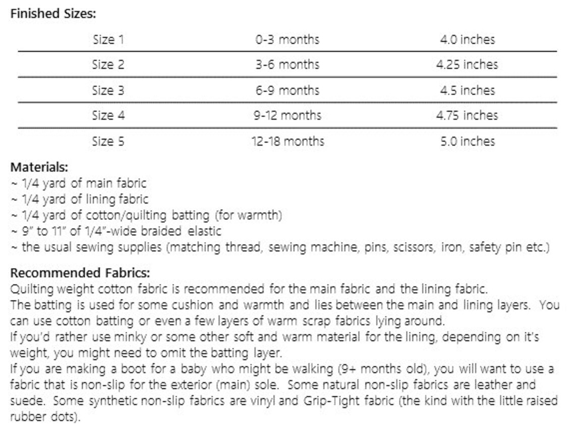 Baby Boots Pattern Winter Boots Sizes 1 to 5 Etsy