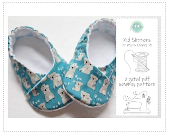Toddler Shoe Sewing Pattern | Lined Slippers, Elastic Heel (PDF Download)