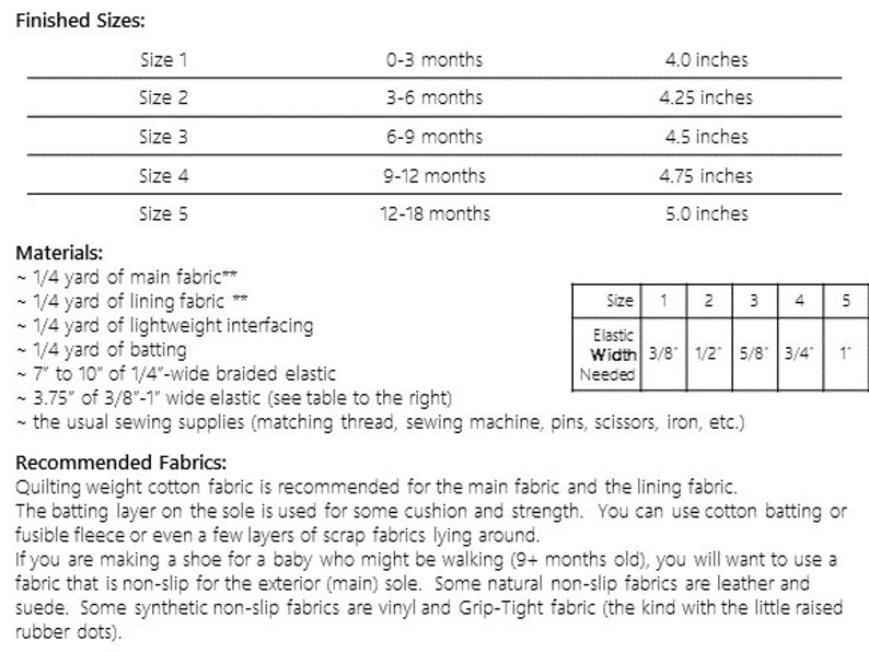 Baby Shoe Pattern Simply Sweet Sizes 1 to 5 - Etsy