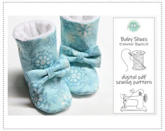 Baby Boots Sewing Pattern | Lined Soft Slippers, PDF Tutorial (Digital Download)